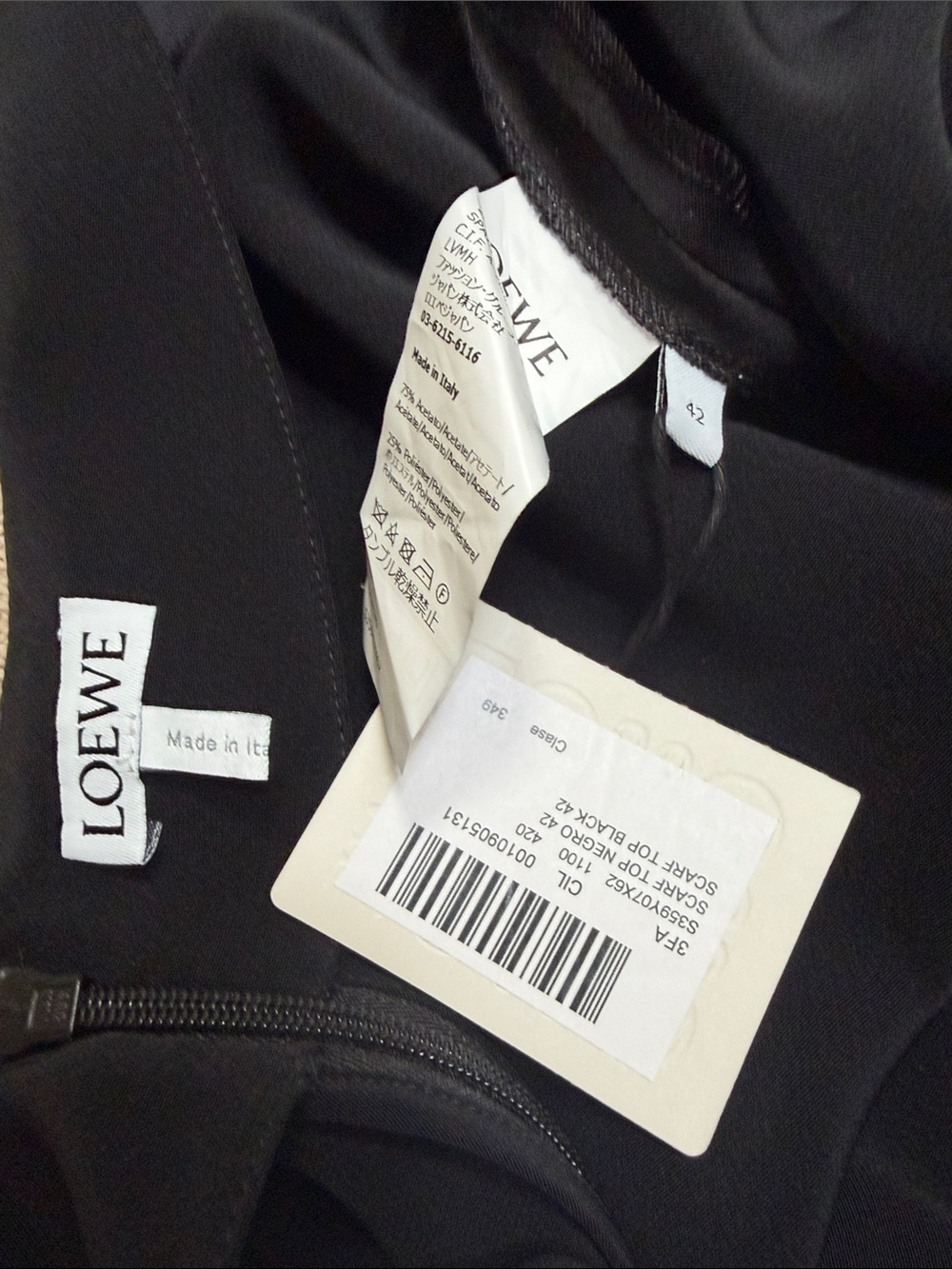 LOEWE Black Satin Scarf Halter Top - Picture 6 of 7